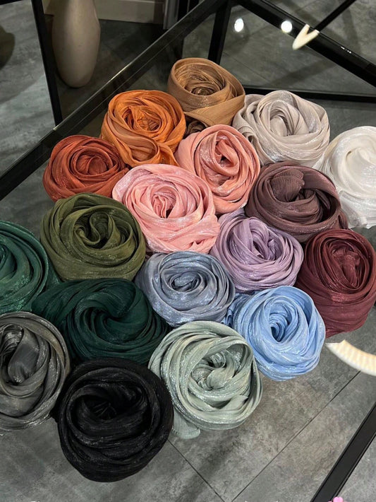 Hijab Mazana Premium Crepe Crinkle Satin